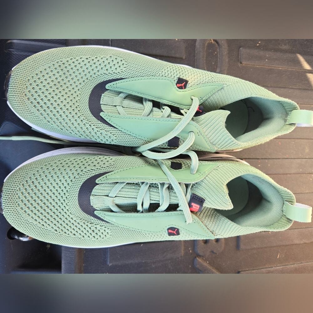Puma Green Athletic Sneakers, Running